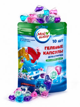 Цена за 2 шт. Капсулы для стирки Мой Выбор 5в1 Весенние цветы 10 шт. по 10 гр  фото 16