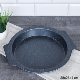 Форма для выпечки 28х26 круглая h=4 см Мрамор / XJ85-29 /уп 50/