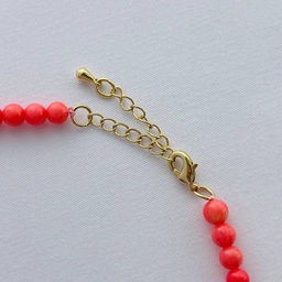 Бусы из Коралла и Жемчуга с подвеской 39 см +