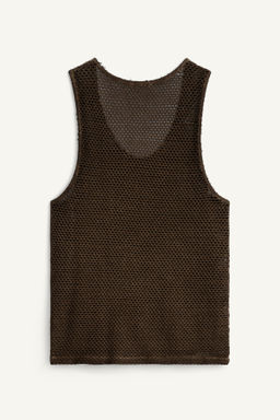 CAMISETA TANK PUNTO CROCHET / Marr?n