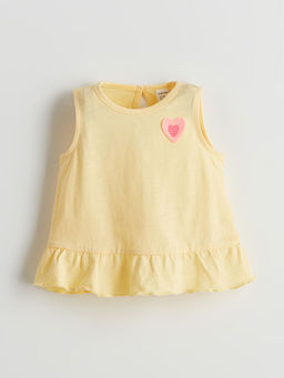 Kalp Bask?l? K?z Bebek Bluz ve ?ort 2li