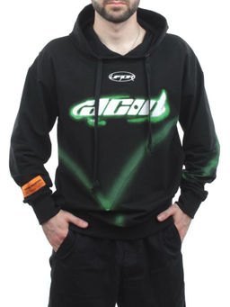 2652 BLACK/GREEN Толстовка мужская (75% хлопок, 20% полиэстер, 5% спандекс) - Фабричный китай фото 2