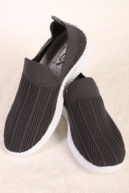 Слипоны темно-серые плоские