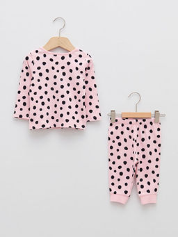 Bisiklet Yaka Uzun Kollu 101 Dalma?yal? Bask?l? K?z Bebek Pijama Tak?m - Waikiki фото 2