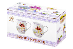 Набор 2 кружек 350 мл 11,5*8,2*10 см Лаванда бочонок, NEW BONE CHINA - Elan gallery фото 19
