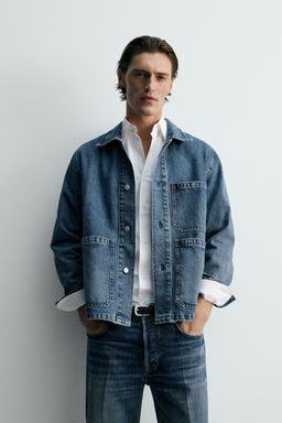 CAZADORA DENIM RELAXED FIT BOLSILLOS / Azul medio - Zara фото 2