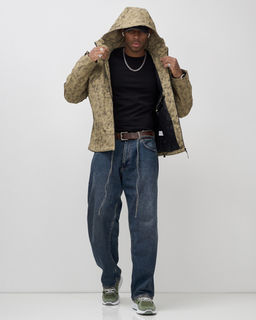 Куртка спортивная мужская весна осень бежевого цвета 25470B