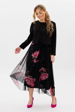 Платье AmberA 1113 черный/фуксия  фото 4