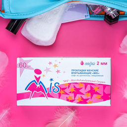 Цена за 5 шт. Ежедневные прокладки из целлюлозы MIS, 2 мм, 60 шт.