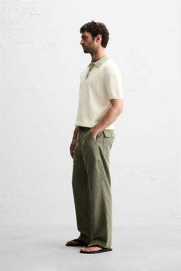 CONTRAST KNIT POLO SHIRT - Zara фото 4