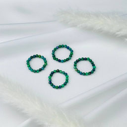 Кольцо на резинке из Азурита 17,5р.