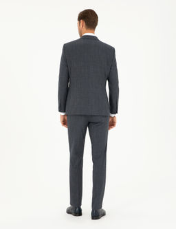 Lacivert Slim Fit Tak_m Elbise