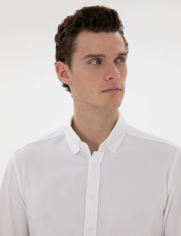 Рубашка Pierre Cardin Slim Fit белая в полоску
