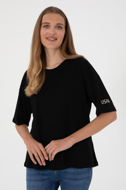 Kad_n Siyah Oversize Bisiklet Yaka Ti__rt Sepette S_rpriz _ndirim - U.s. polo assn фото 4