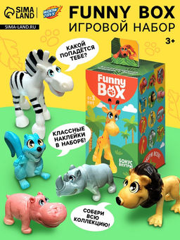Игровой набор Funny Box Зоопарк: карточка, фигурка, лист наклеек - Woow toys фото 3