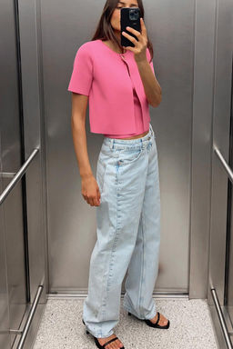 PLAIN KNIT CROPPED CARDIGAN - Zara фото 8