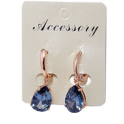 Серьги с золотым покрытием с кристаллами