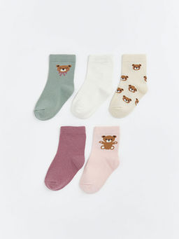 Desenli K?z Bebek Soket ?orap 5li