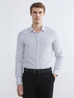 Slim Fit Uzun Kollu ?izgili Arm?rl? Erkek G?mlek