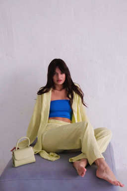 9539 Костюм из кимоно и брюк-палаццо светло-жёлтый - Martichelli фото 6