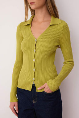 Yag Yesili Fitted/Vucuda Oturan Merserize Gorunumlu Polo Yaka Triko H?rka TWOAW26HI00113 - Trendyolmilla фото 2