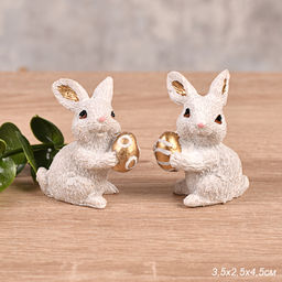 Фигурка Кролик 2,5 см набор 2 штуки / KXY7220-1 /уп 144/Пасха - ГалеонТрейд фото 3