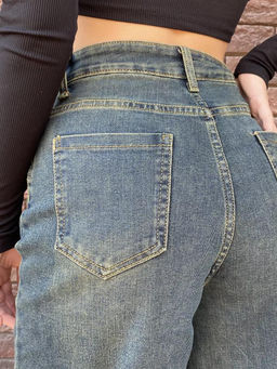 Джинсы мом с высокой посадкой широкие, Артикул: 131526 - Liketon фото 4