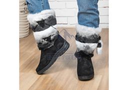 Сапоги унты Шиншилла,натуральная замша, натуральная овчина, литая подошва