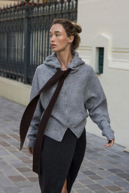 TIE KNIT HOODIE JACKET - Zara фото 2