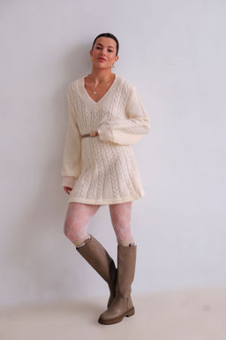 Martichelli Платье вязаное с косами айвори  фото 2