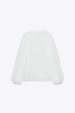 DOTTED MESH AND LACE TRIM BLOUSE - Zara фото 11