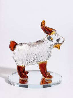 Фигурка стеклянная «Козлик на зеркале», 6,2 см