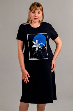 Арт. 4134 Туника женская 50-58 (5 шт) Цвет:черный