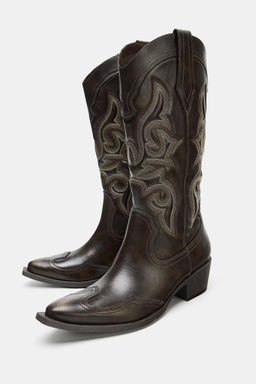 BOTA COWBOY / Marr?n - Zara фото 3
