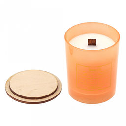 Свеча "Incense" д7,5см, h9см, ароматизированная "Peach", парафин, с крышкой, время горения 36 часов, оранжевый (Россия)