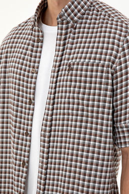 Мужская коричневая рубашка с длинным рукавом Неожиданная скидка в корзине - U.s. polo assn фото 7