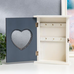 Ключница дерево "Сердце с бантом" 21х26х7 см