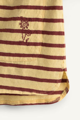 CAMISETA RAYAS FLOR BORDADA LIMITED EDITION / Amarillo - Zara фото 9