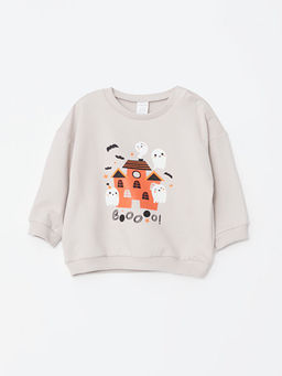 Bisiklet Yaka Uzun Kollu Bask?l? Erkek Bebek Sweatshirt ve Pantolon 2li Tak?m - Waikiki фото 2