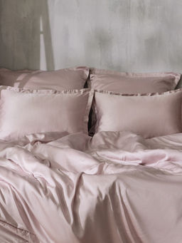 Простыня на резинке евро SL Home Tencel, 200×200+30 см, тенсель, пудровая