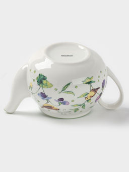 Заварочный чайник Доляна Зелёный сад, 900 мл, фарфор, белый