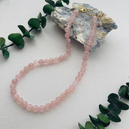 Бусы из мадагаскарского Розового кварца 46 см +