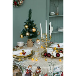 Скатерть Этель Winter holidays d=150см +/-3см с ГМВО, 100% хл, саржа 190 гр/м2  фото 4