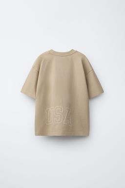 CAMISETA JOGGING VARSITY / Beige - Zara фото 5