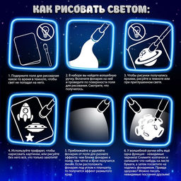 Набор для рисования светом «Космос», с наклейками и раскраской, ручка с фонариком, невидимые чернила