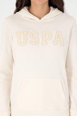 Kad_n Krem Basic Kap__onlu Sweatshirt