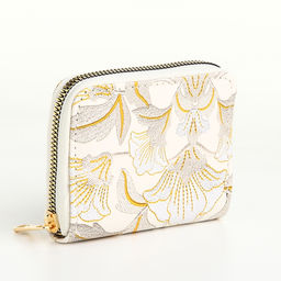 Кошелёк на молнии, с вышивкой, маленький, чёрный