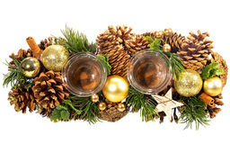 Новогоднее украшение подсвечник 32*14*8 см Новогодний лес на 2 свечи прямоугольный - Elan gallery фото 6