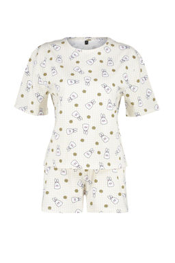 Trendyolmilla Sar?-Cok Renkli %100 Pamuklu Potikare Sortlu Orme Pijama Tak?m? THMSS24PT00211 фото 7