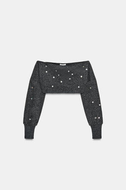 TOP CROP SOFT BOTONES / Gris antracita - Zara фото 3